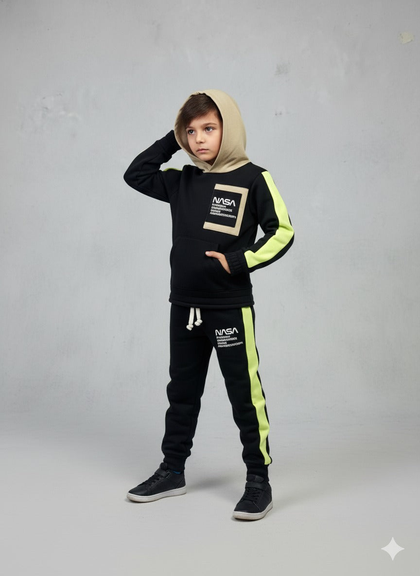 Premium Quality "NASA" Printed Fleece Hoodie Suit For Boys