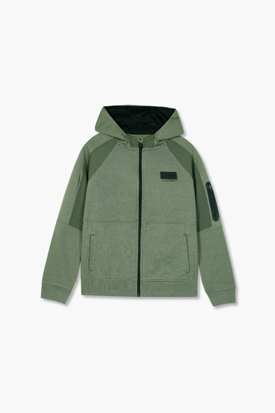 Boys Premium Quality Printed Olive Zipper Hoodie