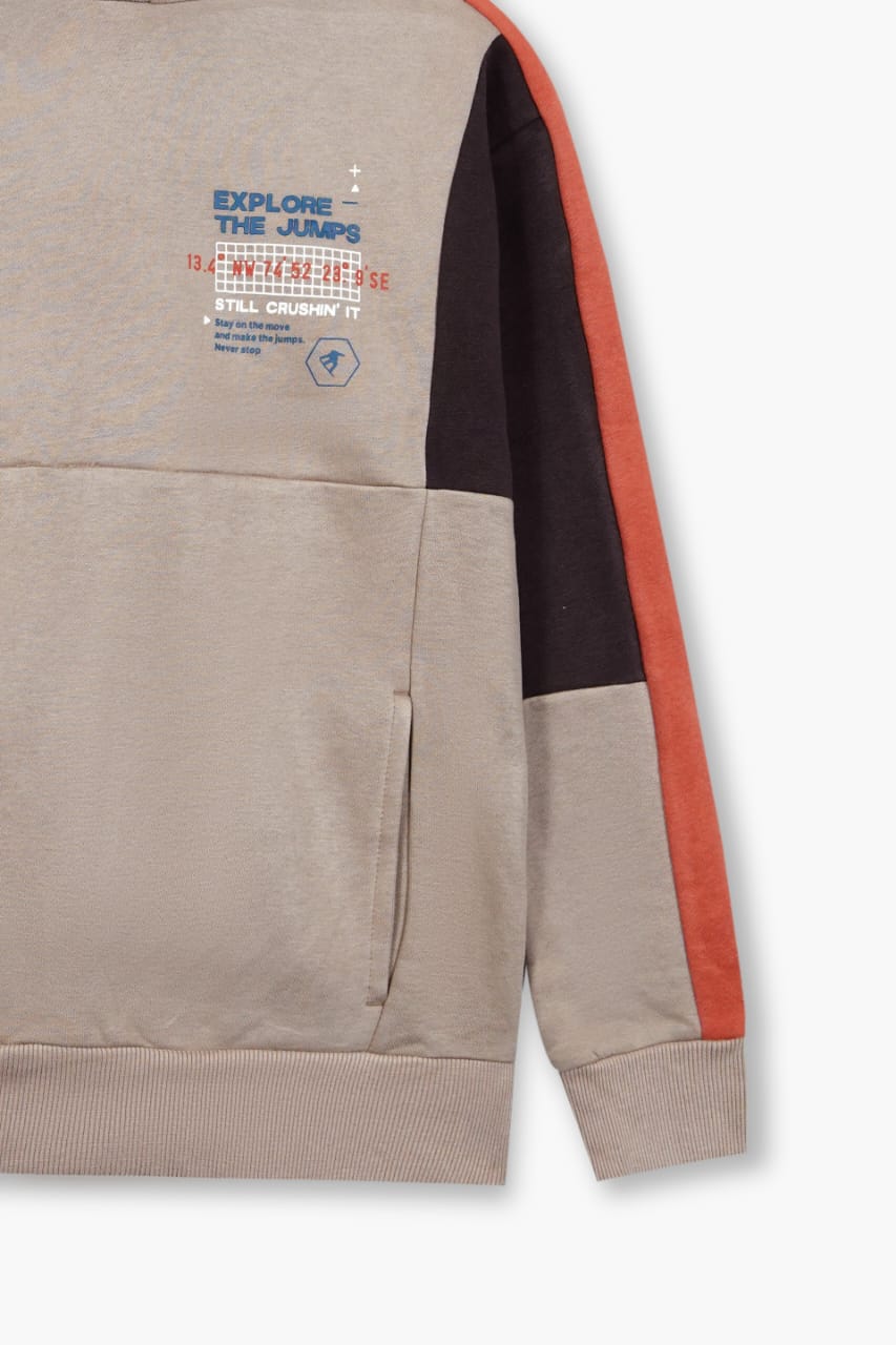 Soft Cotton Printed Fleece Pull-Over Hoodie  For Boys