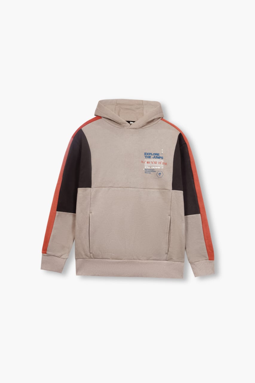 Soft Cotton Printed Fleece Pull-Over Hoodie  For Boys