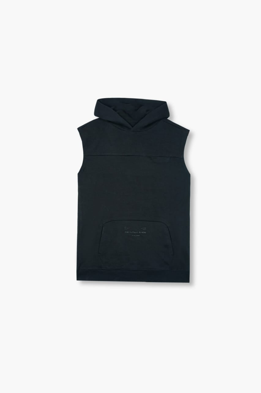 Boys "The Futre Is Now" Printed Sleeveless Hoodie Jacket