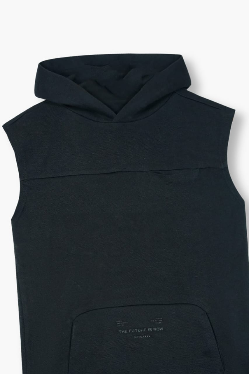 Boys "The Futre Is Now" Printed Sleeveless Hoodie Jacket