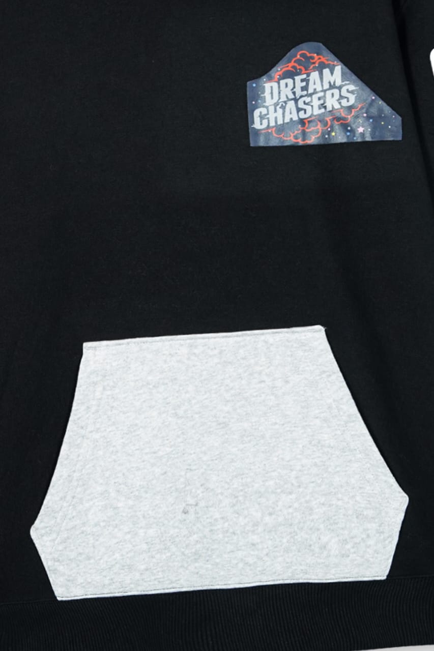 Premium Quality "Dream Chasers" Printed  Fleece Pull-over Grey& Black Hoodie For Boys