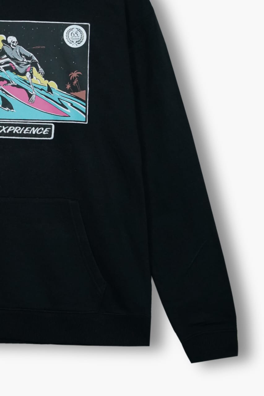 Premium Quality "Exprience" embroidered  Fleece Pull-over Black Hoodie For Boys