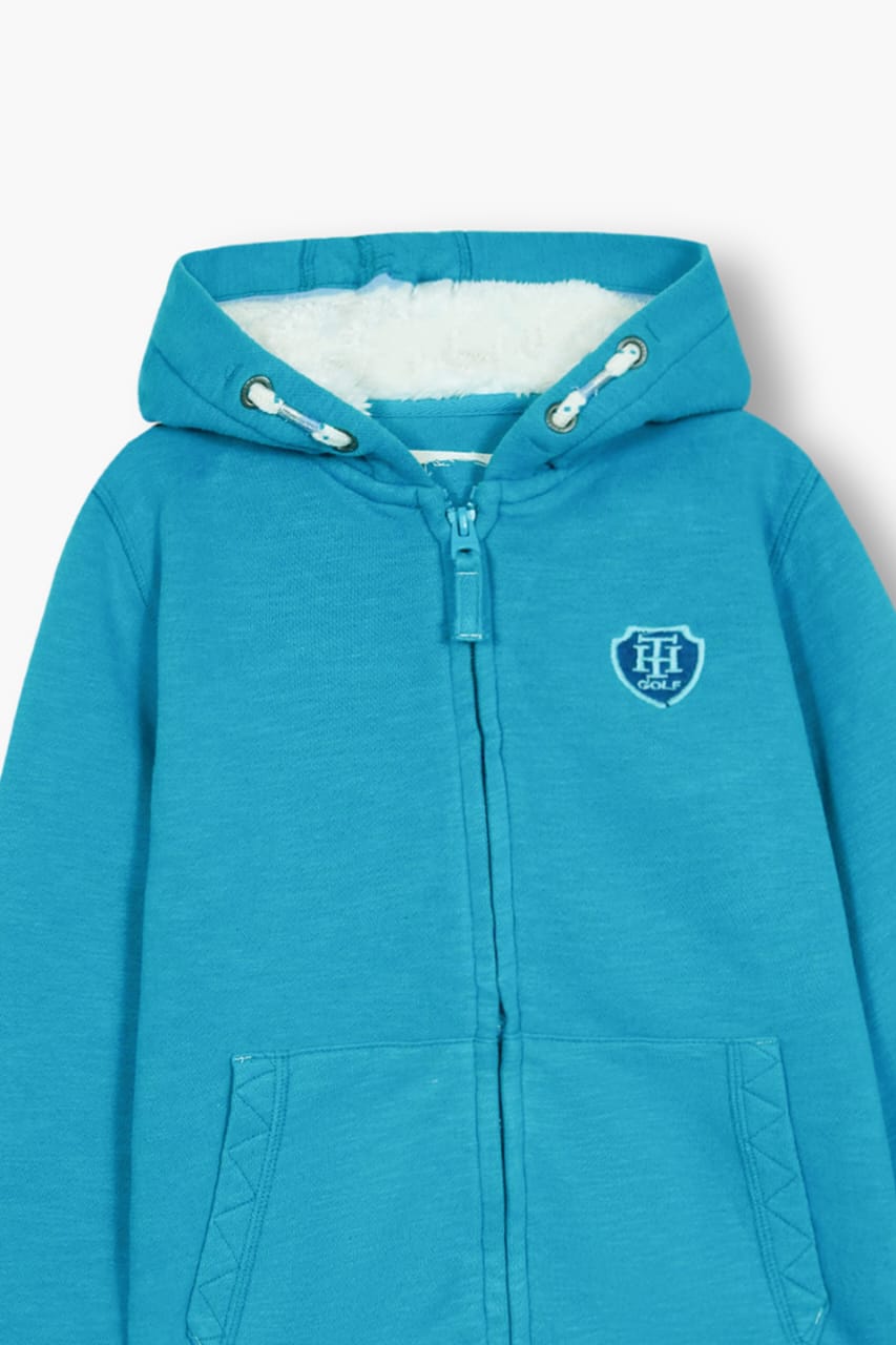 Girls Soft Cotton  Embroidered brushed Fleece  Zipper Hoodie