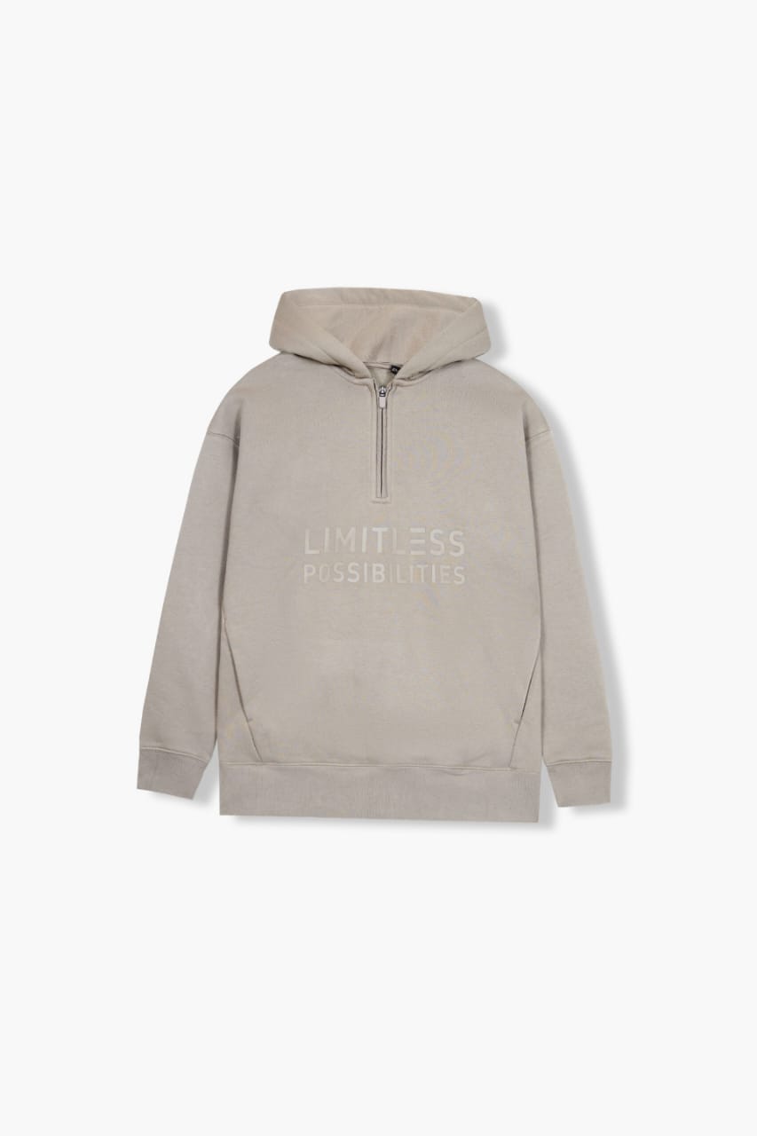 Premium Quality "Limitless" Printed Fleece  Short Body Hoodie For Kids