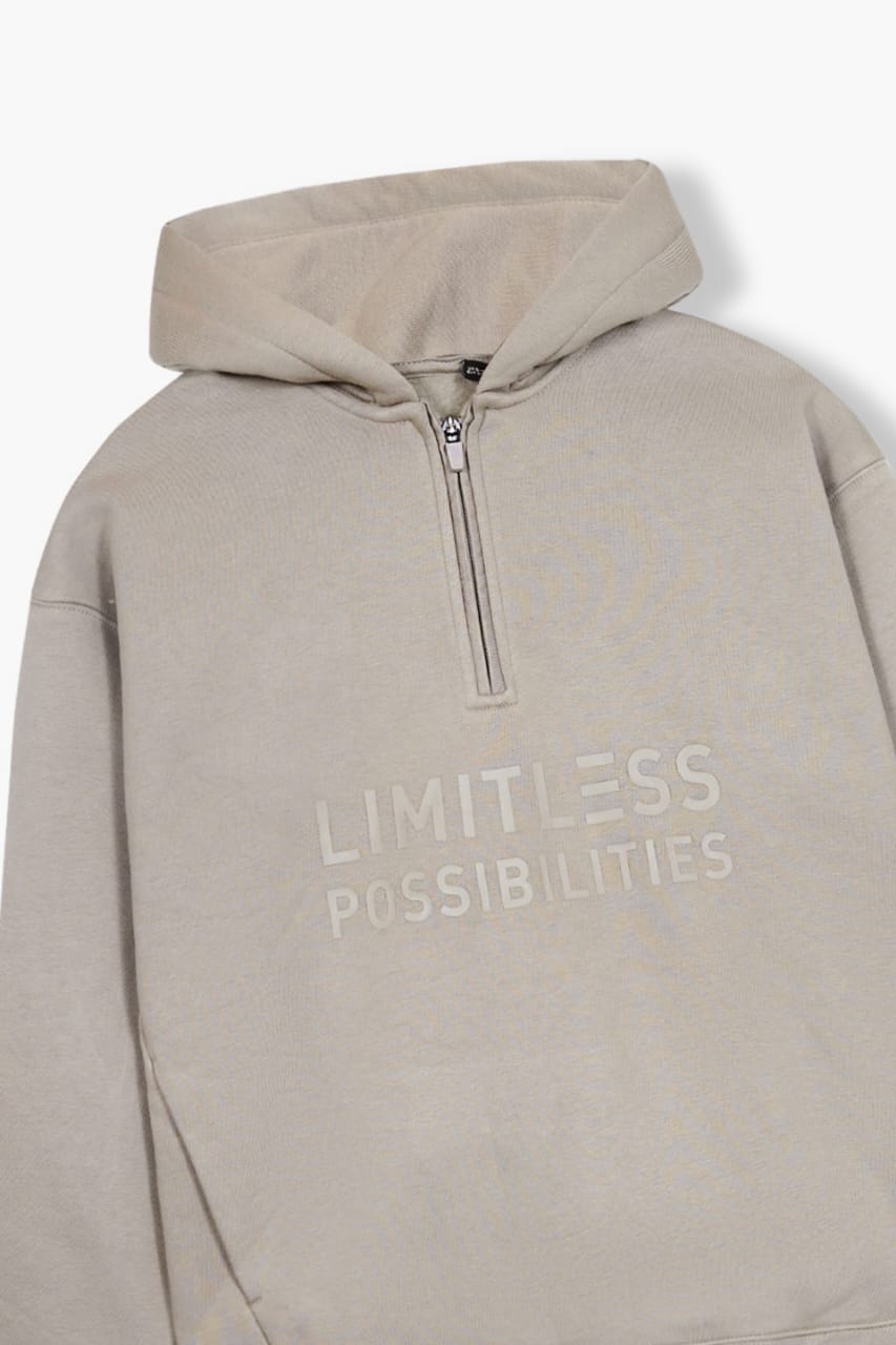 Premium Quality "Limitless" Printed Fleece  Short Body Hoodie For Kids