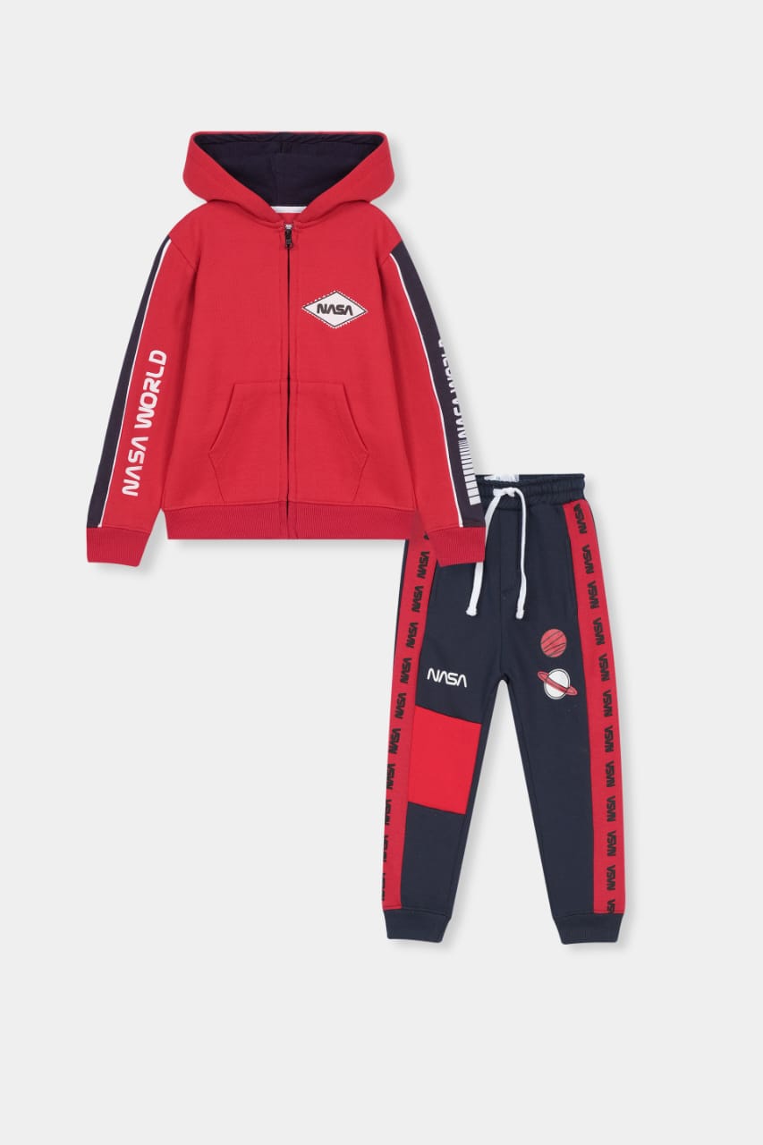 Premium Quality "NASA" Printed Pannel fleece Hoodie Suits For Kids