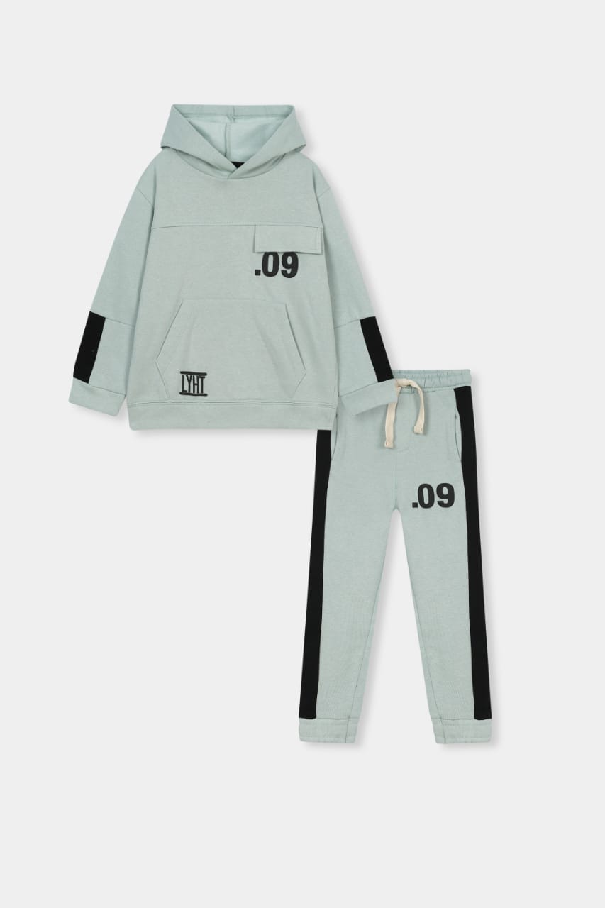 Premium Quality ".09" Printed Pannel fleece Hoodie Suits For Kids