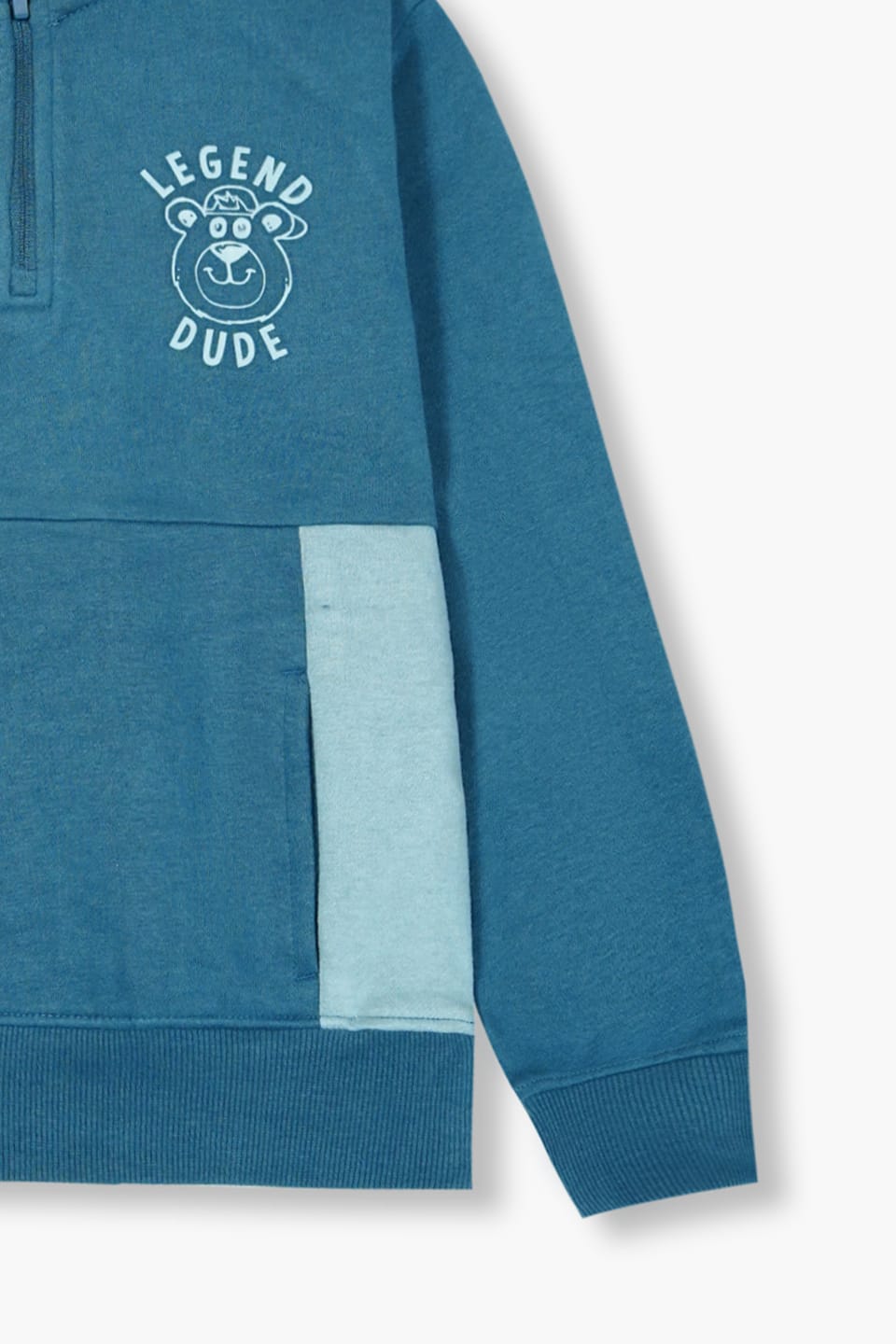 Boys Premium Quality "Legend Dude" Printed  Zipper Mockneck