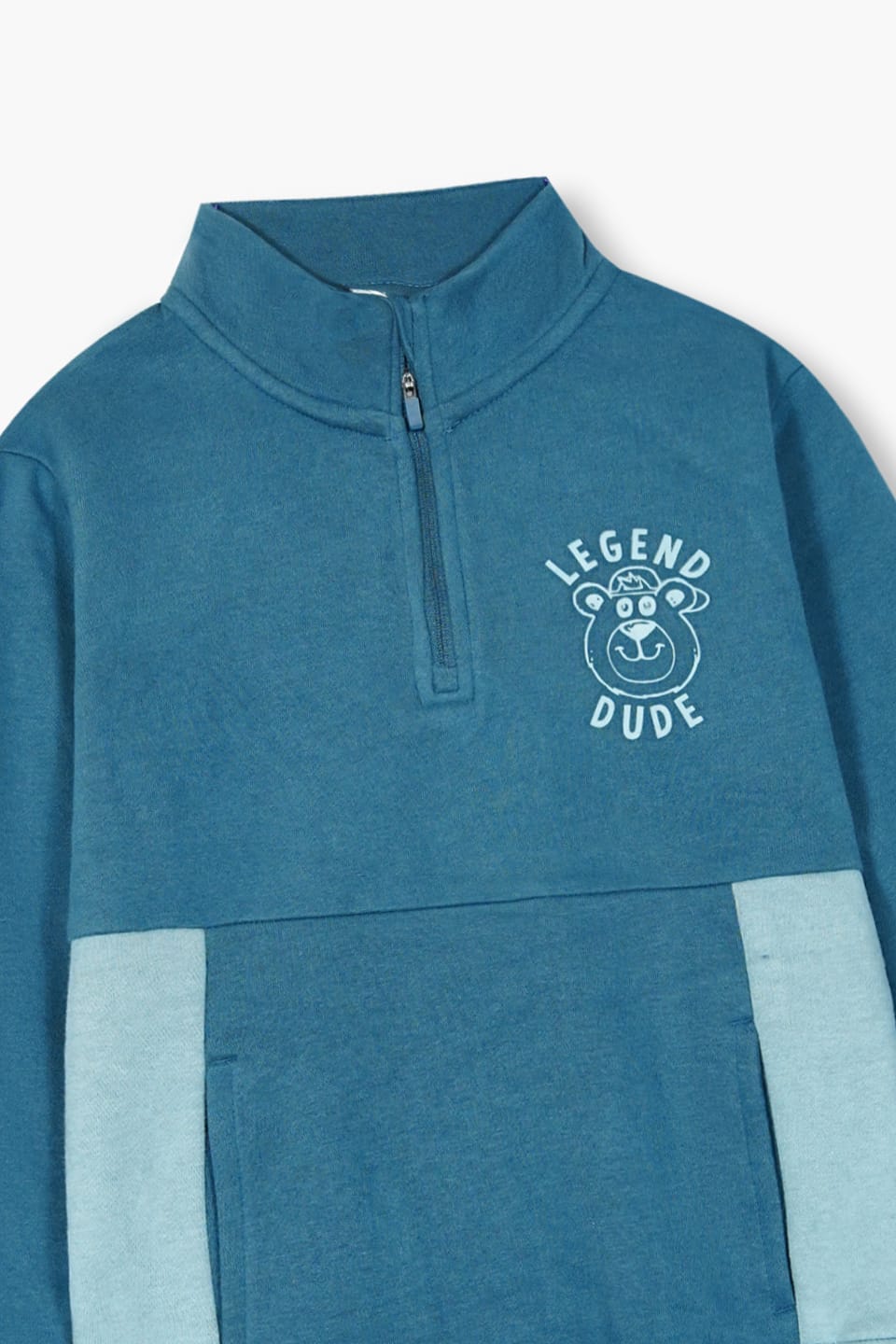 Boys Premium Quality "Legend Dude" Printed  Zipper Mockneck