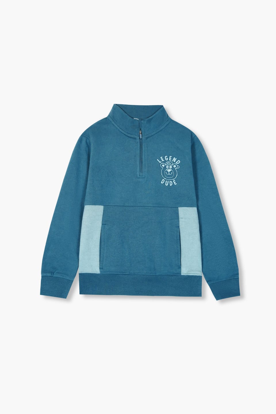 Boys Premium Quality "Legend Dude" Printed  Zipper Mockneck