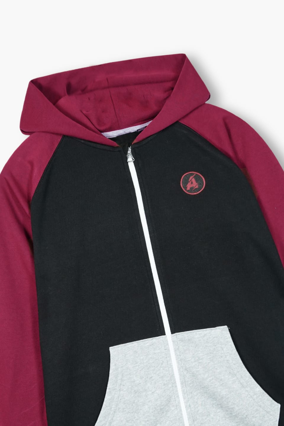 Premium Quality Embroidered   Red & Black Zipper Hoodie For Boys