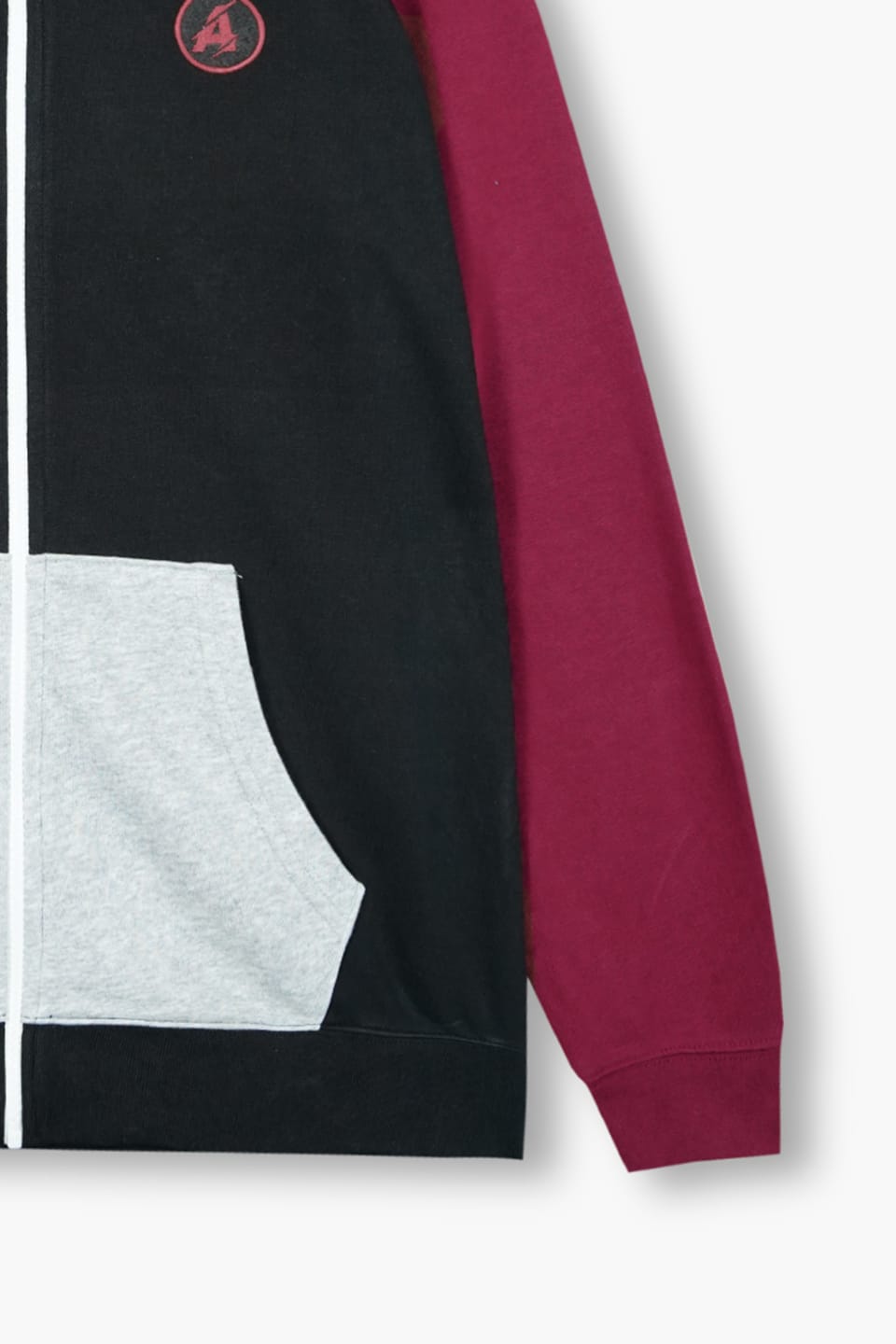 Premium Quality Embroidered   Red & Black Zipper Hoodie For Boys