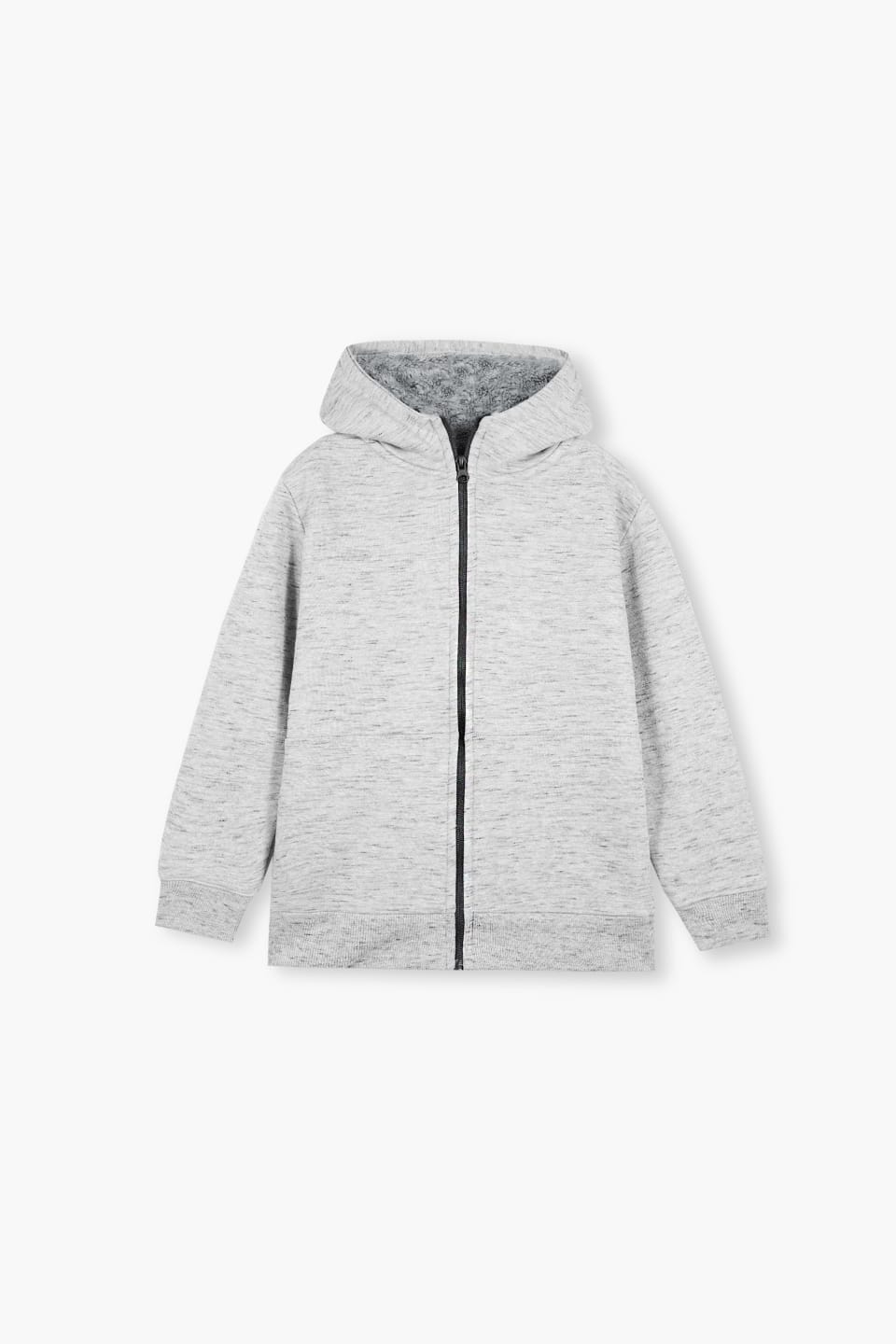 Premium Quality Grey Texture Sherpa Jacket For Kids