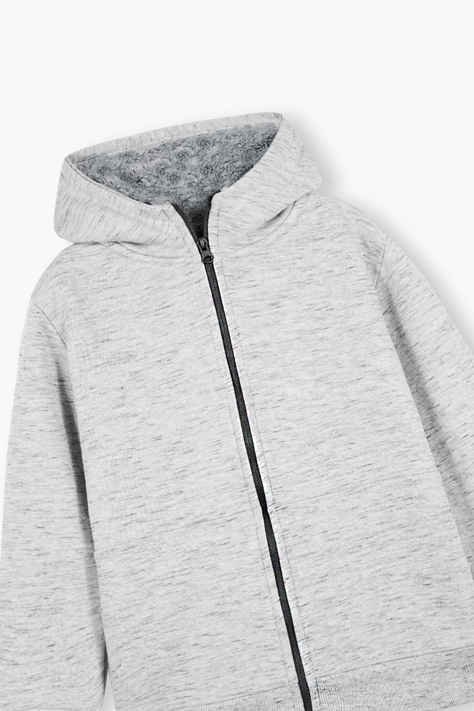 Premium Quality Grey Texture Sherpa Jacket For Kids