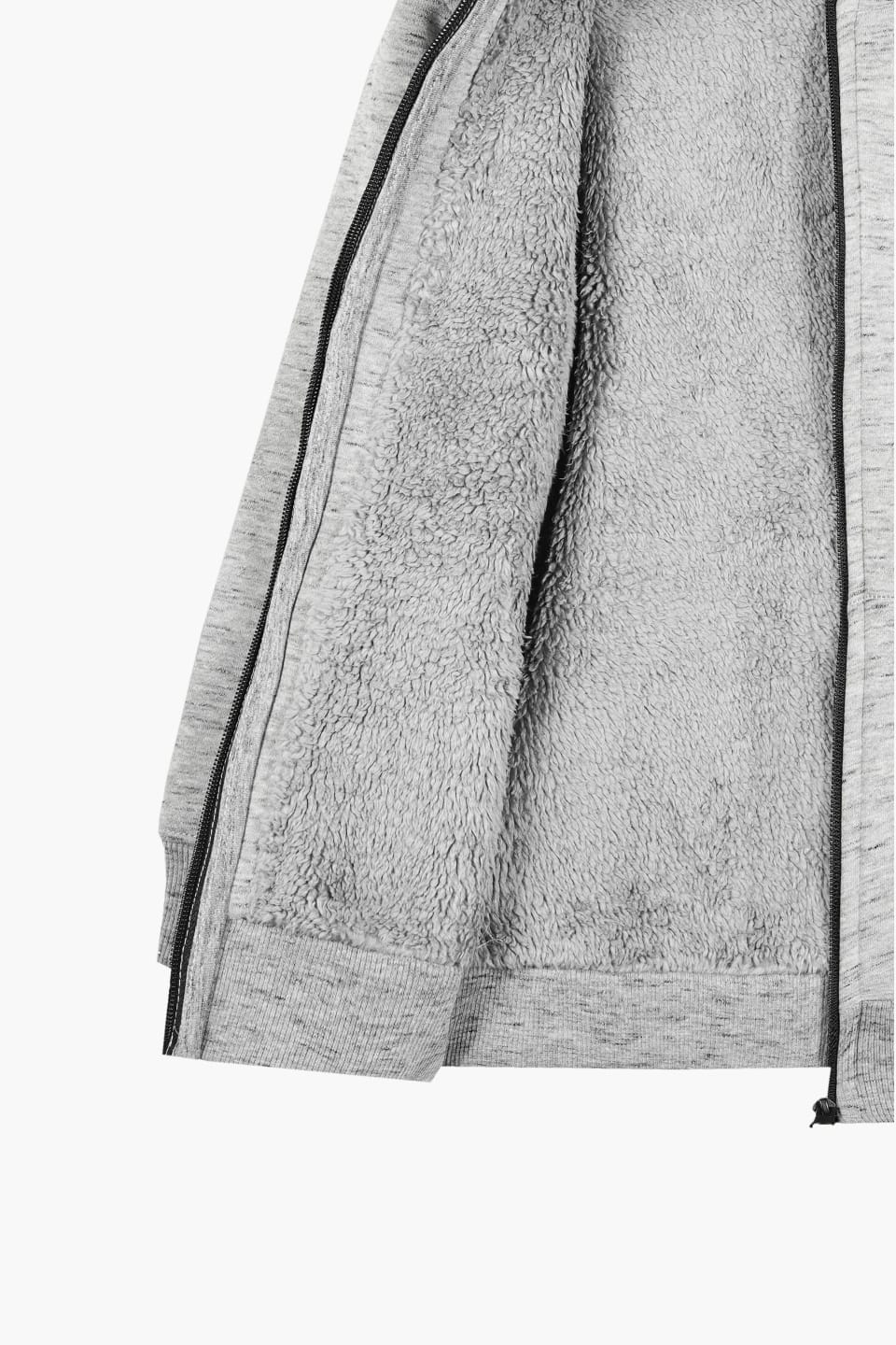 Premium Quality Grey Texture Sherpa Jacket For Kids