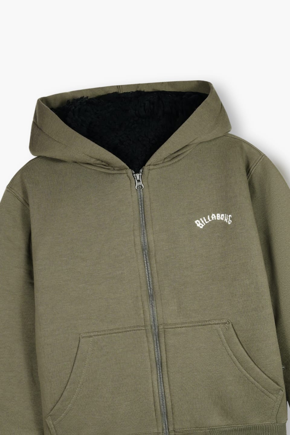 Premium Quality "Bilabong"embroidered Sherpa Jacket with Kangroo Pockets For Kids