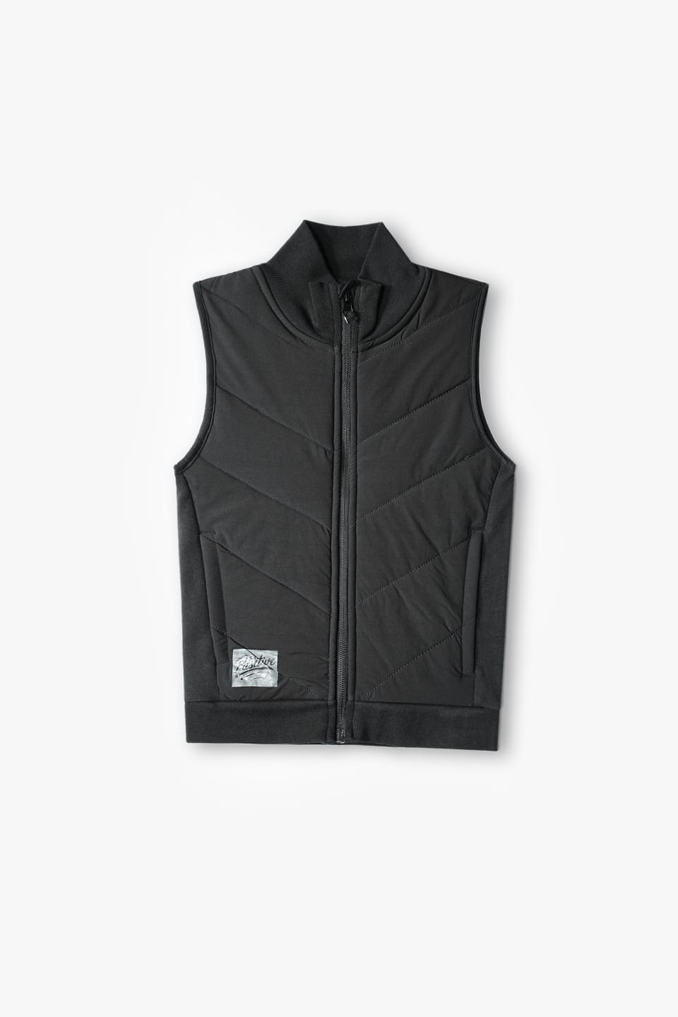 Premium Quality Printed zipper Sleeveless Black Jacket For kids