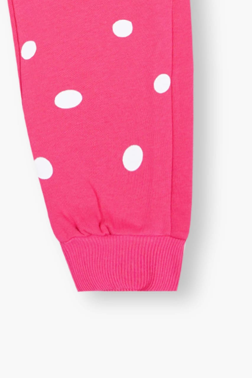 Premium Quality "Squirrrel" Printed Fleece Suit With Polka Dot Trouser For Girls