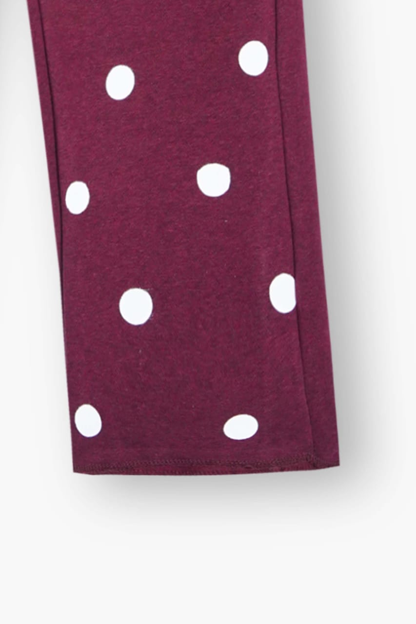 Premium Quality "Unicorn" Printed Fleece Suit With Polka Dot Trouser For Girls