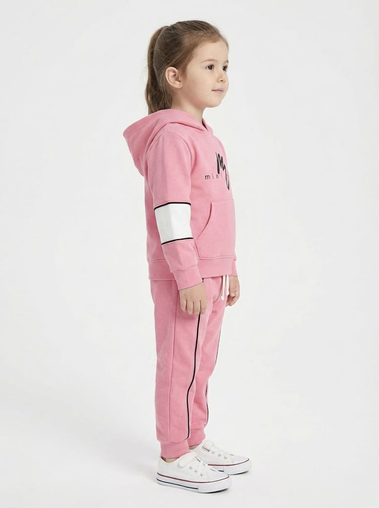 Premium Quality "Mini Rebel" Printed Fleece Pull-over Hoodie Suit For Kids
