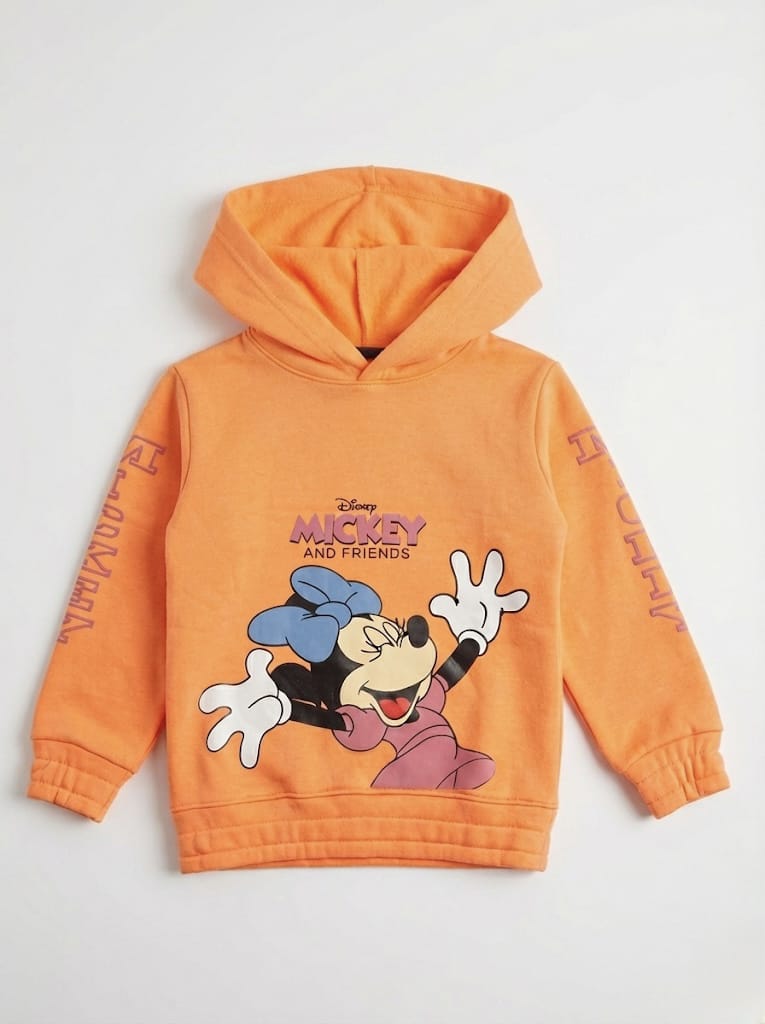 Premium Quality "Mickey" Printed Fleece Pull-over Hoodie  For Kids