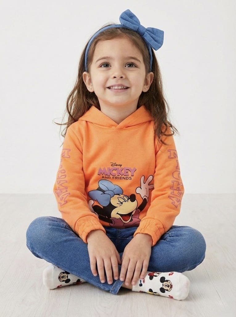 Premium Quality "Mickey" Printed Fleece Pull-over Hoodie  For Kids