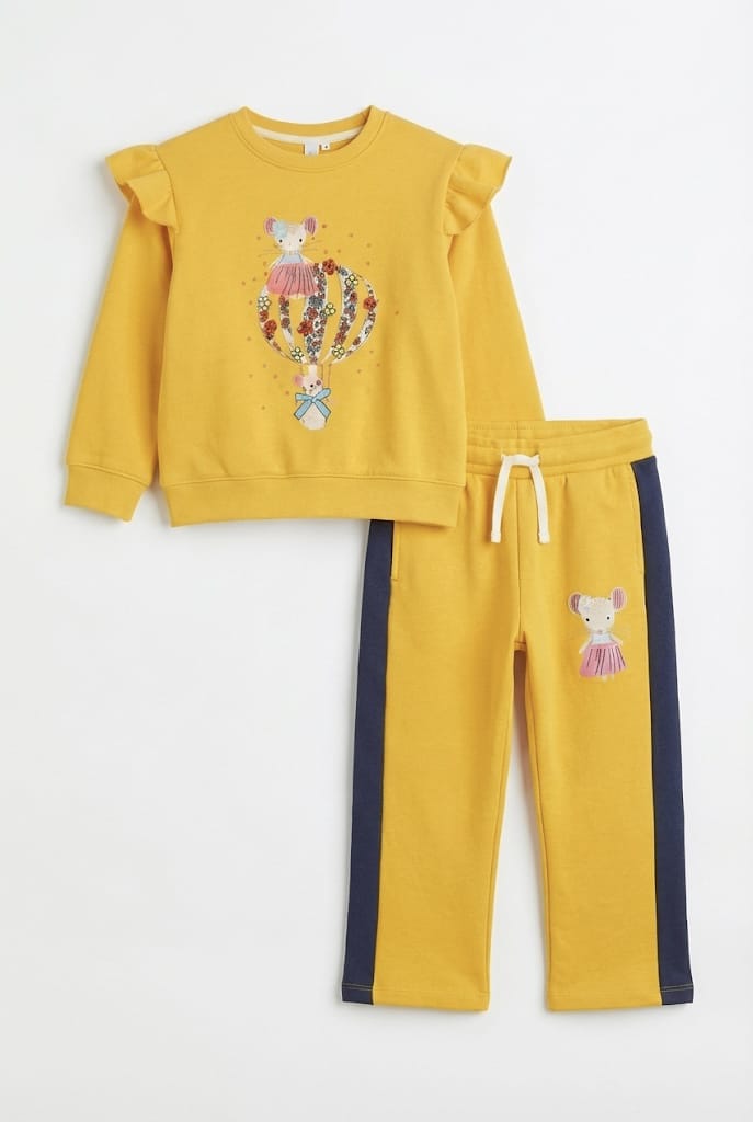 Premium Quality "Hot Air Balloon" Printed Fleece  Sweatsuit For Girls