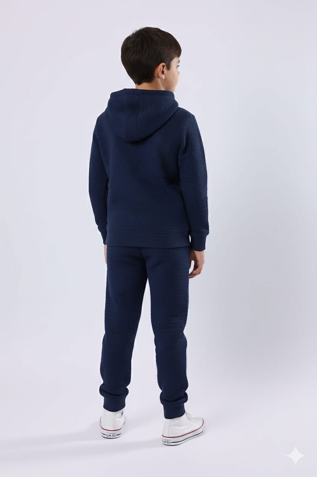 Premium Quality Quilted Jacquard Navy Tracksuit For Kids