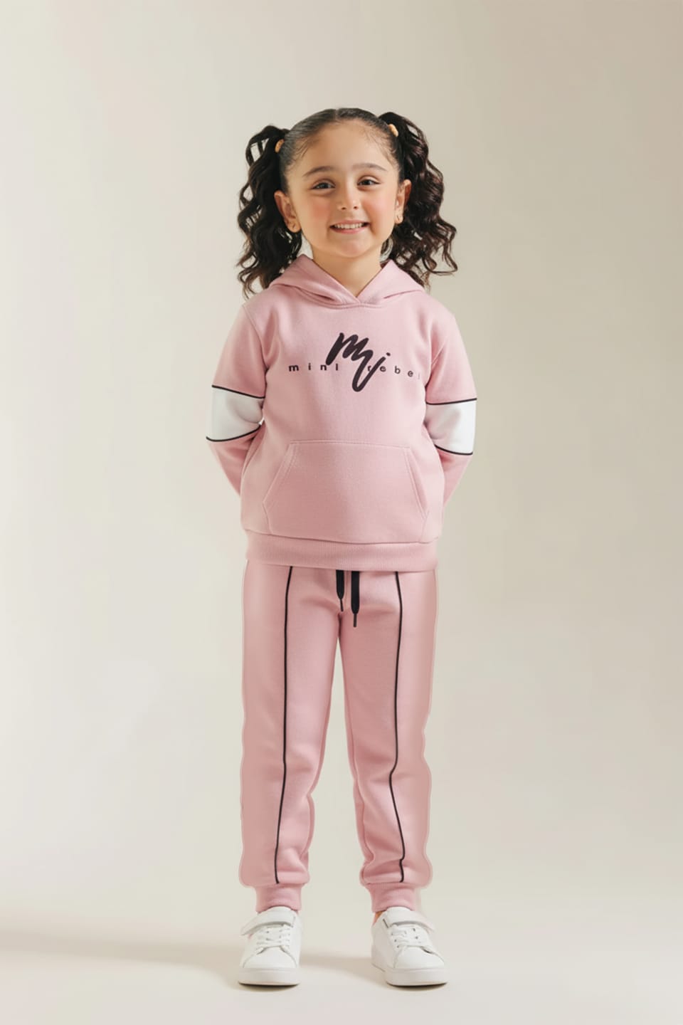 Premium Quality &quot;Mini Rebel&quot; Printed Fleece Pullover Hoodie Suit For Kids