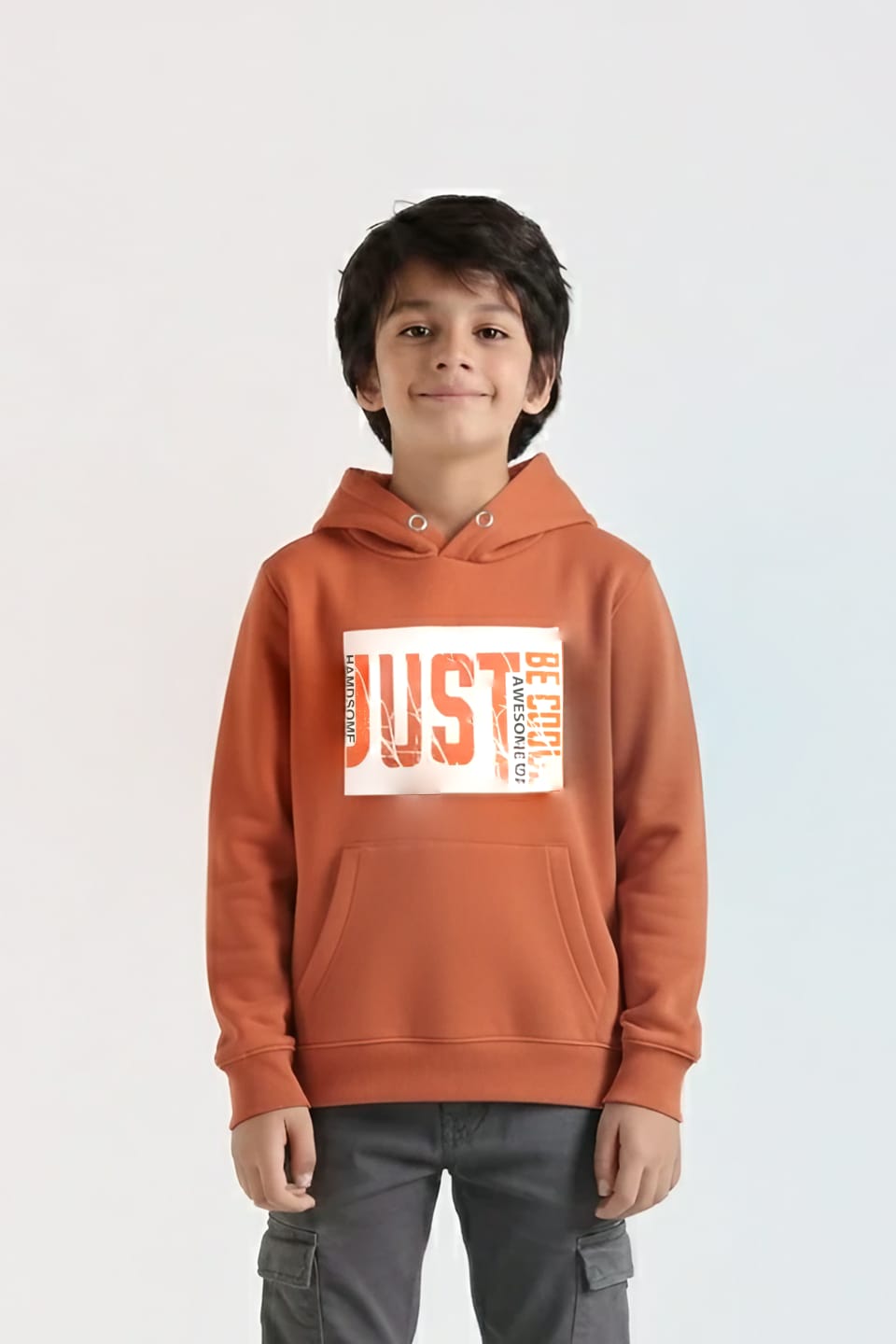 Premium Quality &quot;Just Be Cool&quot; Printed Pull-Over Kangaroo Pocket Fleece Hoodie