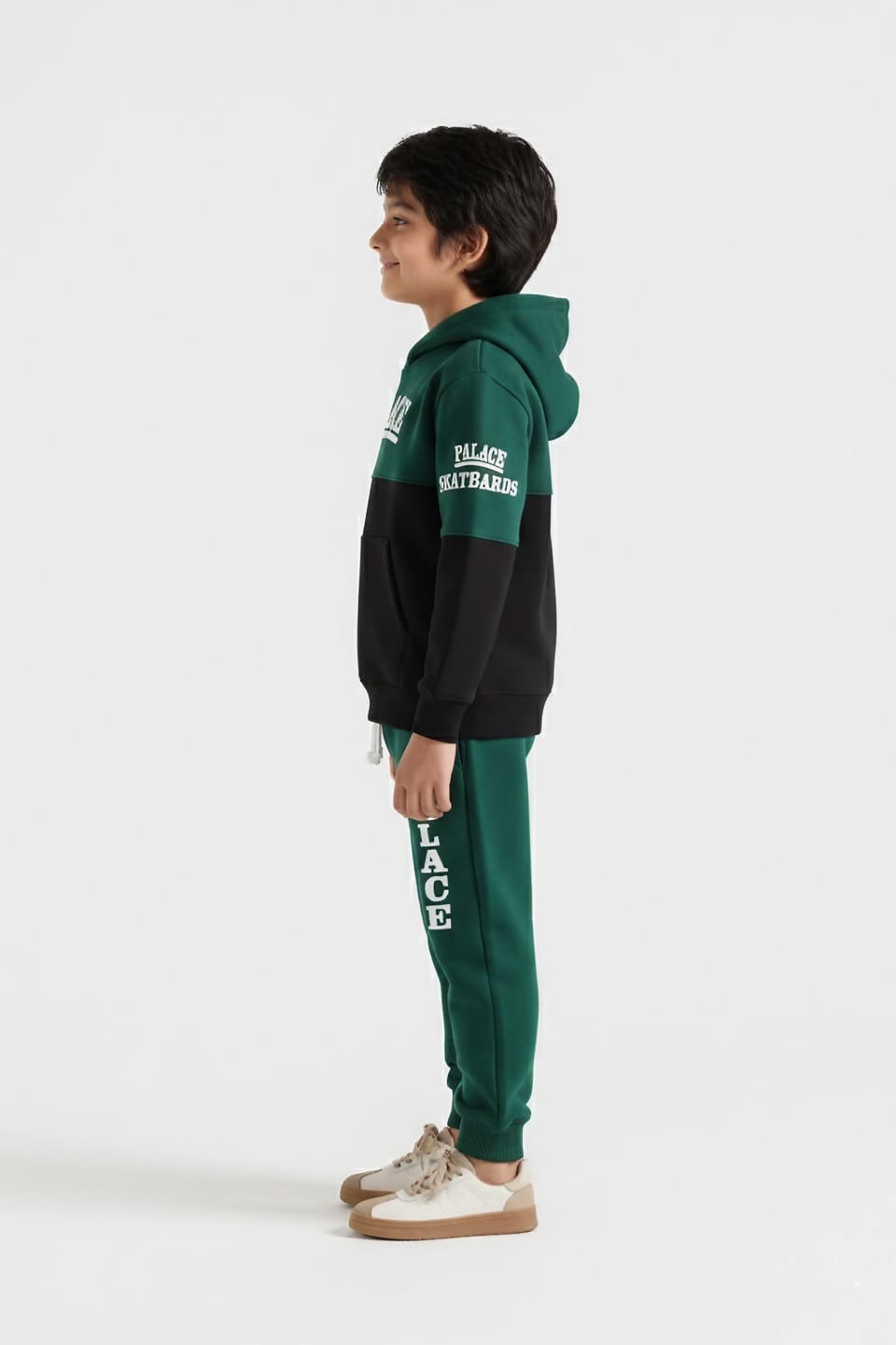 Premium Quality &quot;Palace&quot; Printed Cut &amp; Sew Fleece Hoodie Suit For Kids