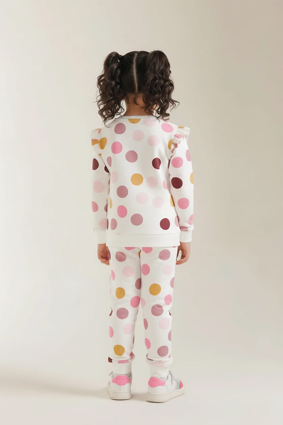 Premium Quality &quot;Polka Dot&quot; Printed All-Over Sweat Suit For Kids