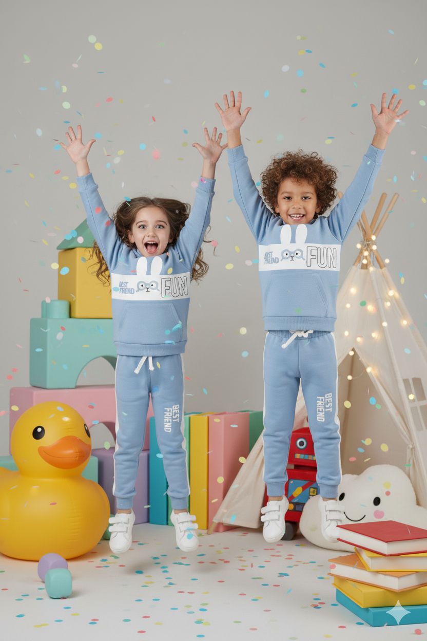 Premium Quality &quot;Best Friend&quot; Printed fleece Hoodie Suits For Kids