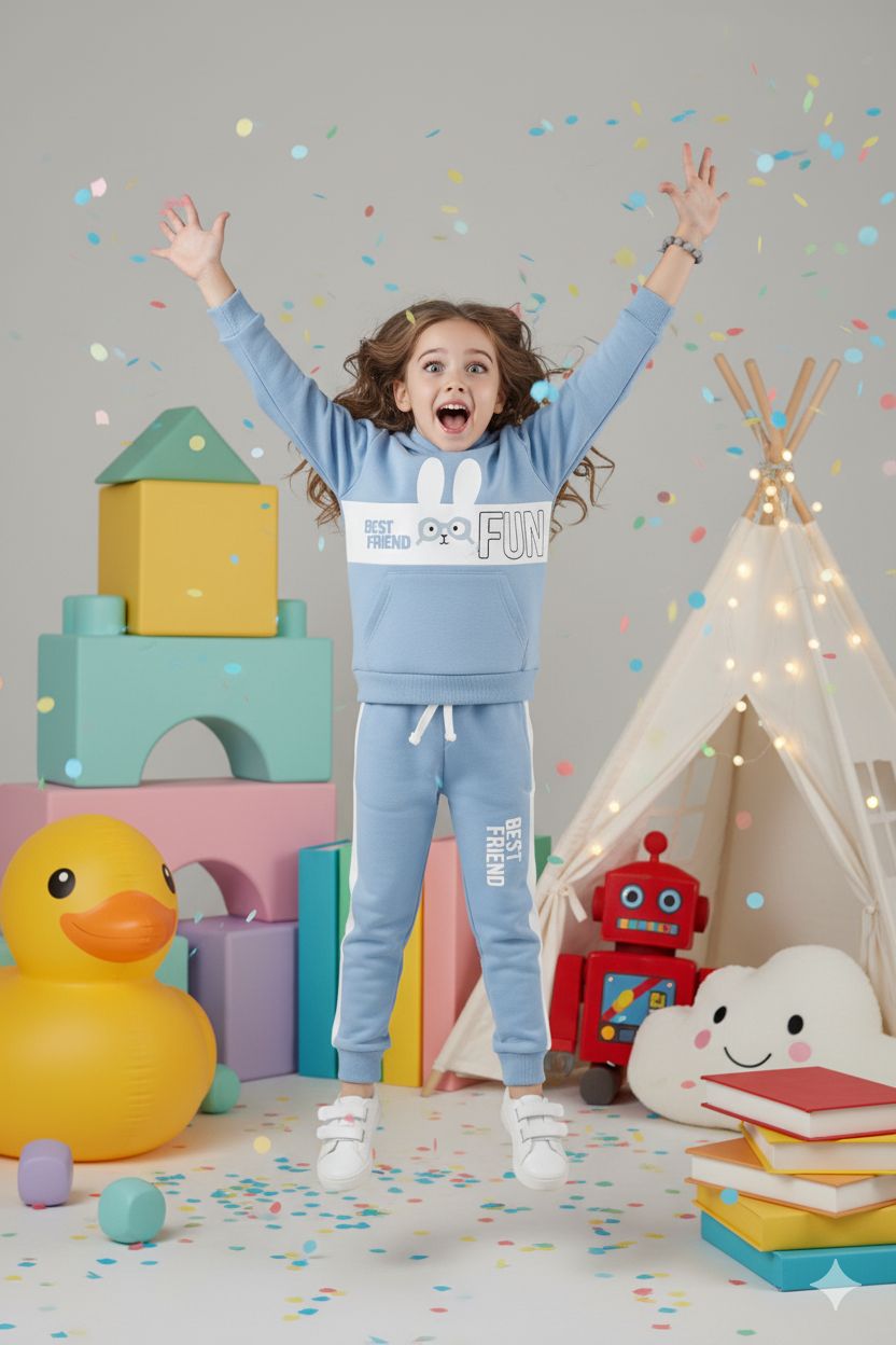 Premium Quality &quot;Best Friend&quot; Printed fleece Hoodie Suits For Kids