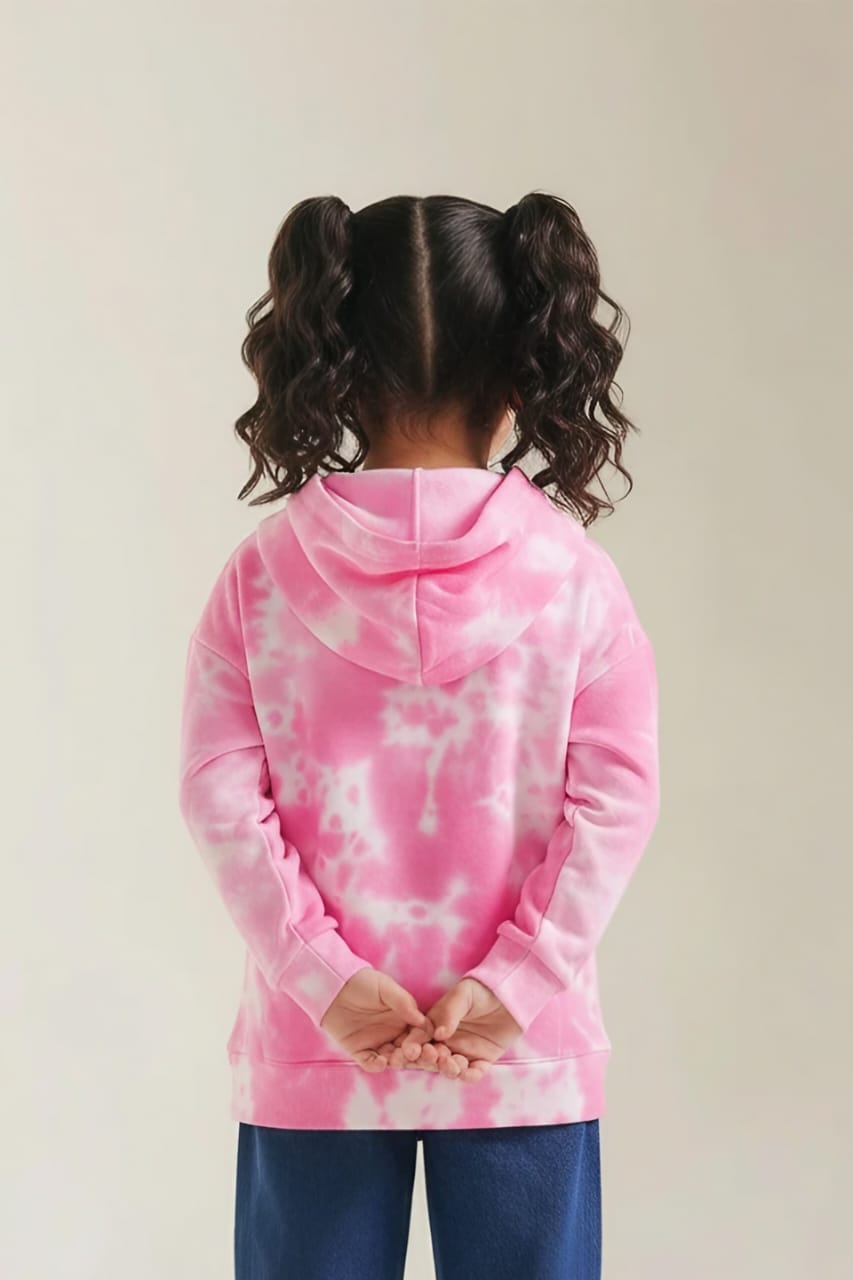 Premium Quality Tie &amp; Dye Fleece Pull-Over Hoodie For Kids