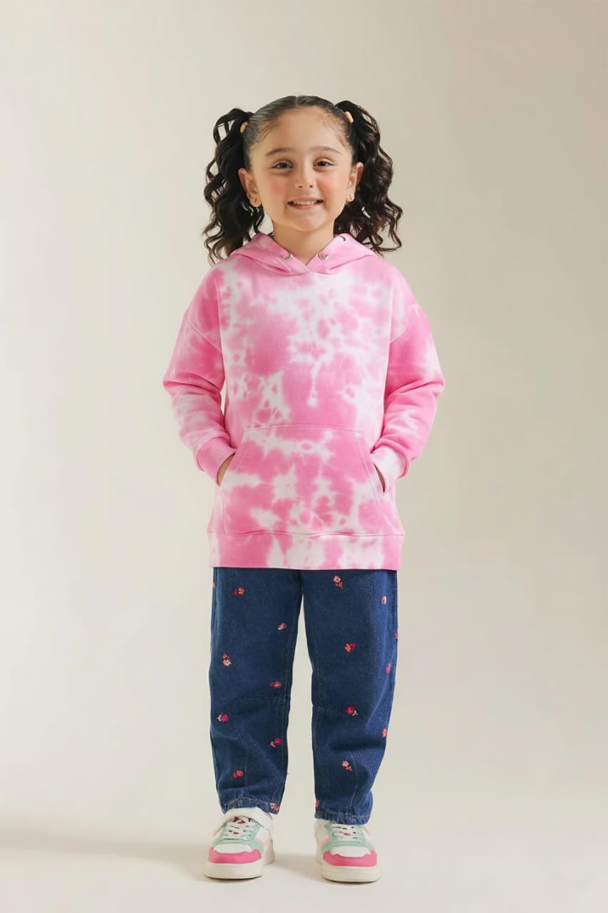 Premium Quality Tie &amp; Dye Fleece Pull-Over Hoodie For Kids