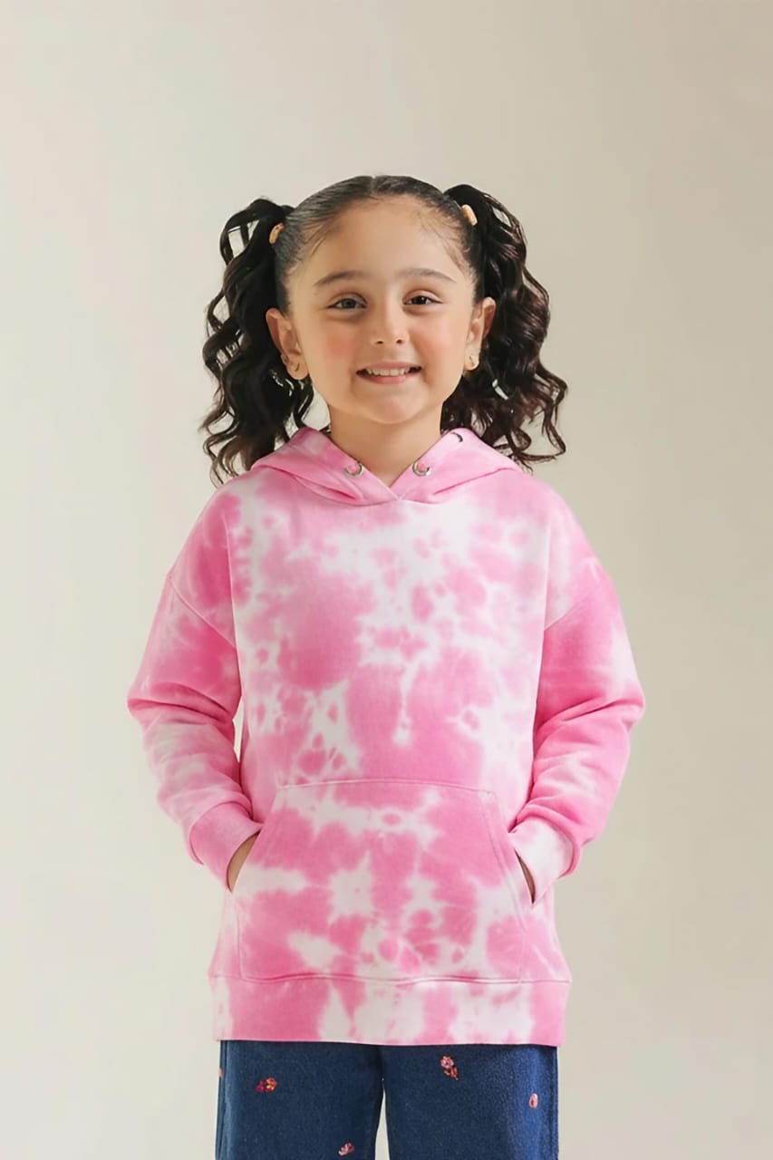 Premium Quality Tie &amp; Dye Fleece Pull-Over Hoodie For Kids