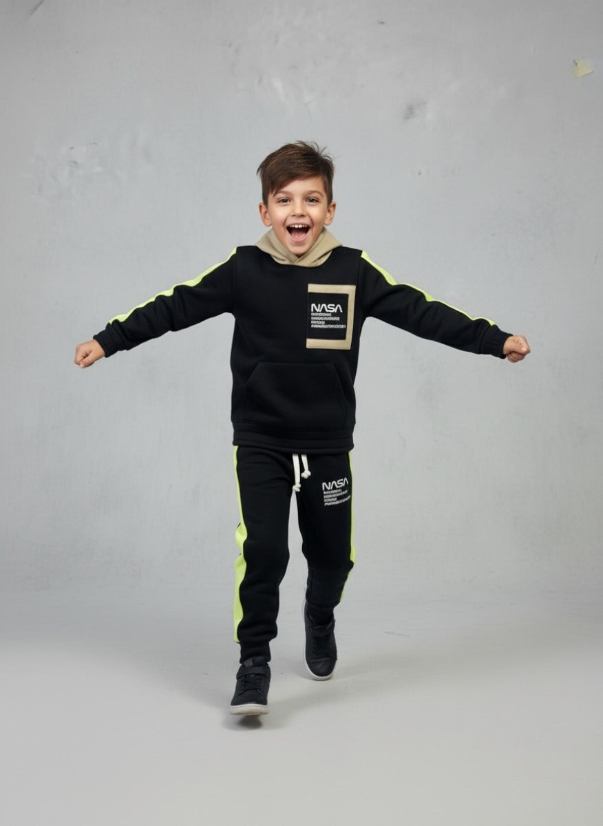 Premium Quality "NASA" Printed Fleece Hoodie Suit For Boys