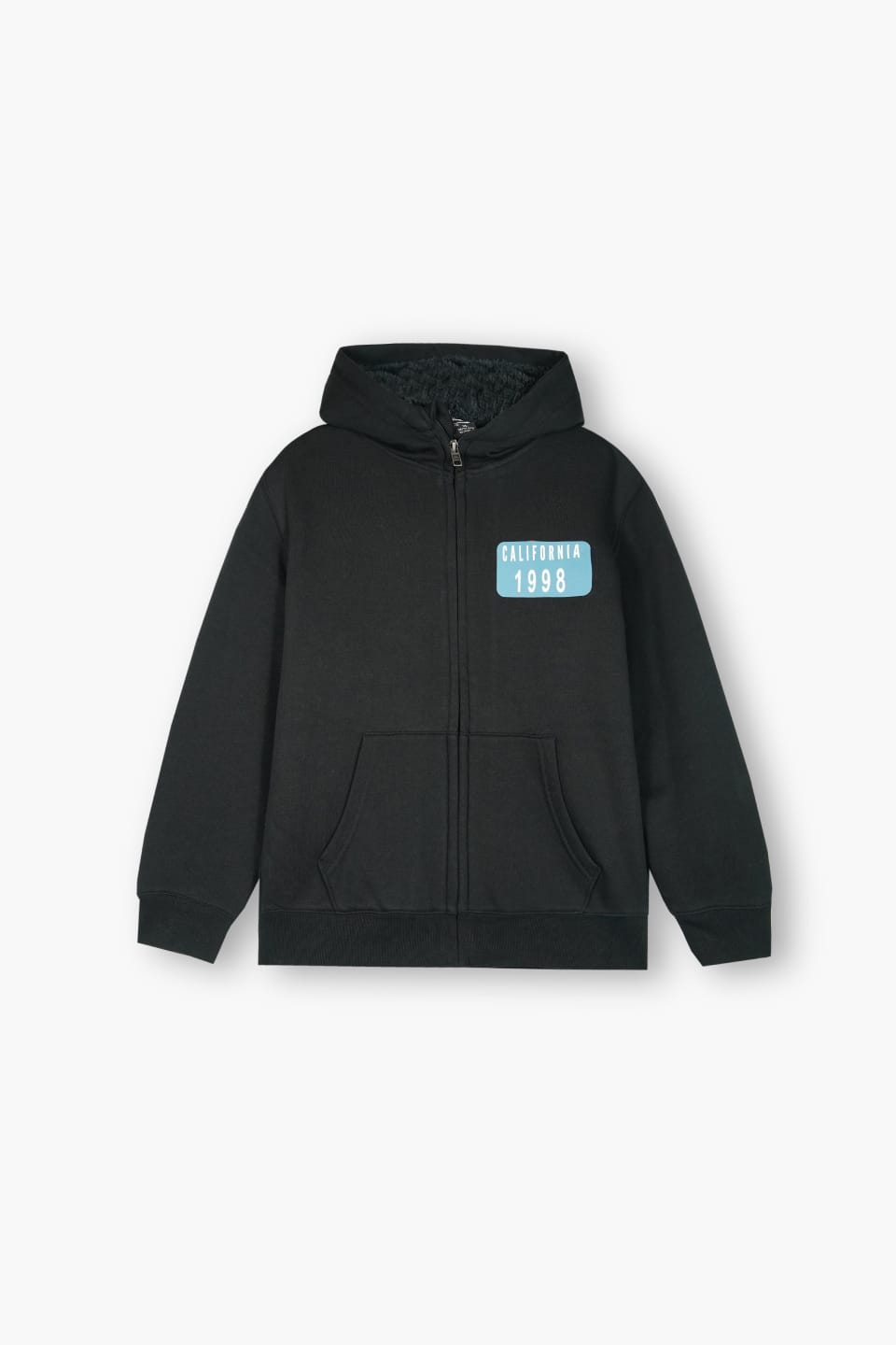 Premium Quality "CALIFORNIA" Printed Sherpa Black Jacket For Kids