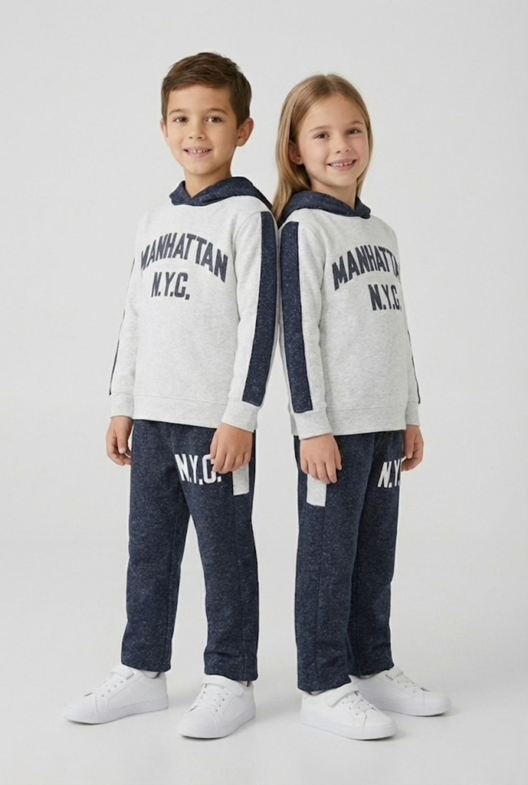Premium Quality "N.Y.C" Printed Knit Sweater Fleece Suit For Kids