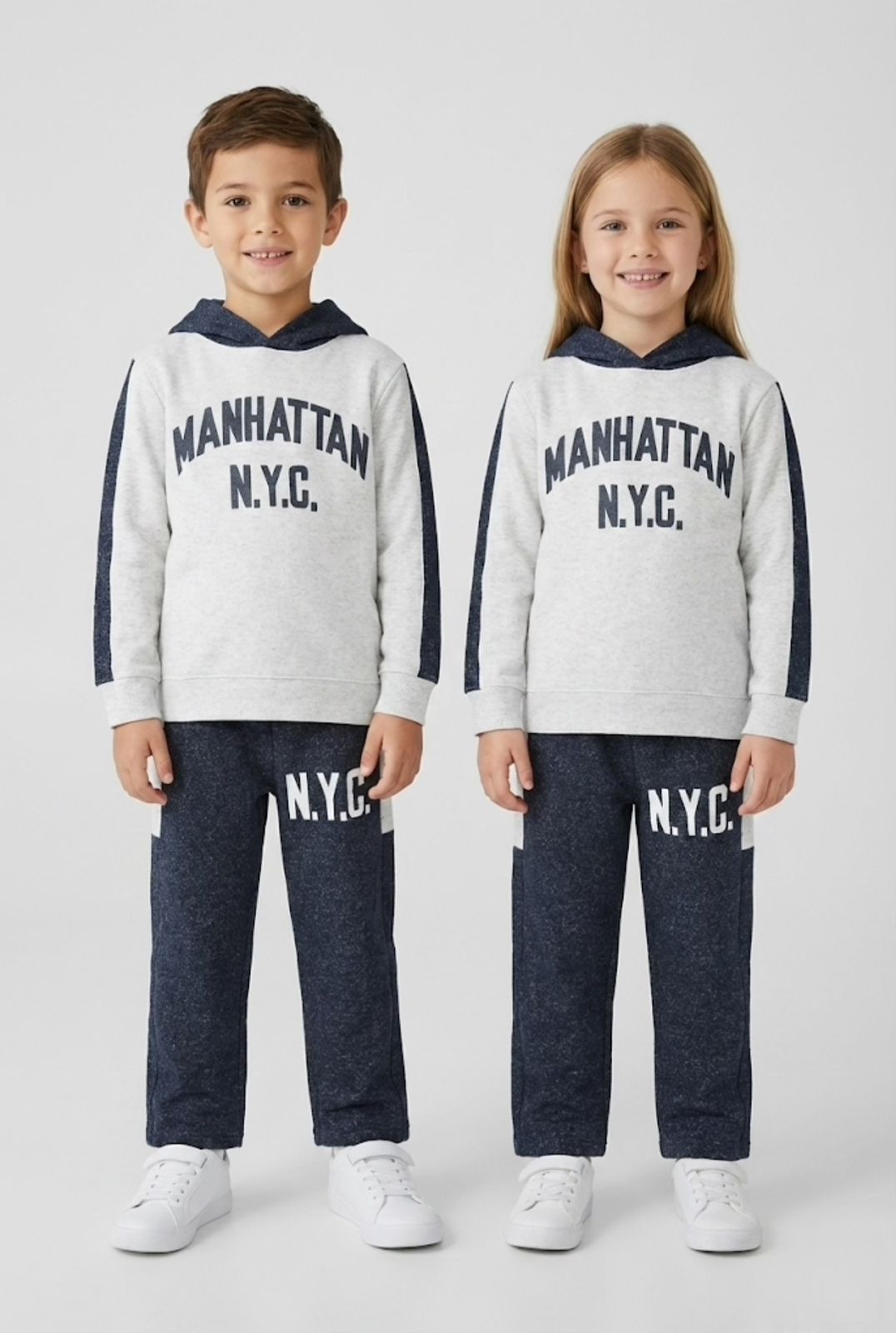 Premium Quality "N.Y.C" Printed Knit Sweater Fleece Suit For Kids