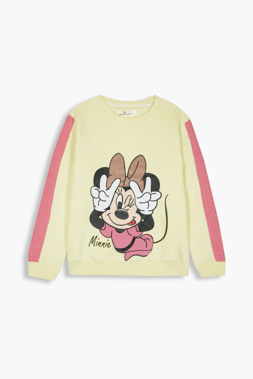 Premium Quality "Minnie Mouse" Printed Knit Sweater Fleece Hoodie Suit For Kids