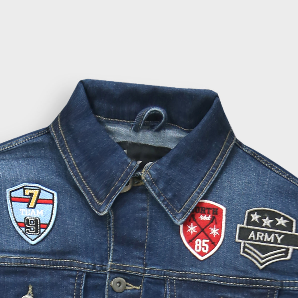 Unisex Premium Quality Embroidered Patch Denim Jacket