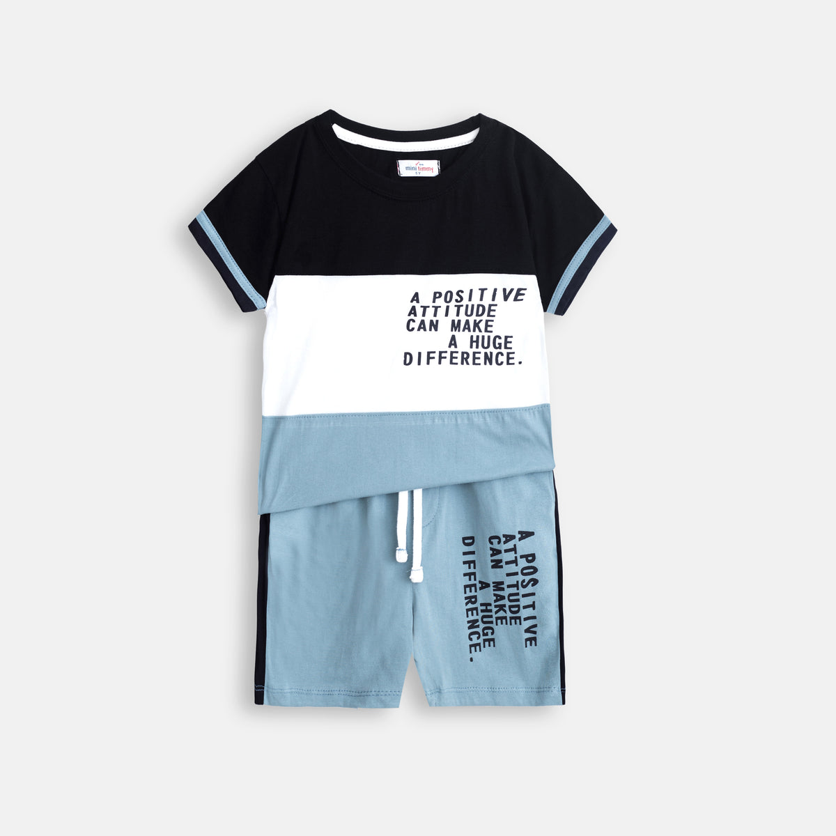 Boys Soft Cotton Color Block Printed Suit