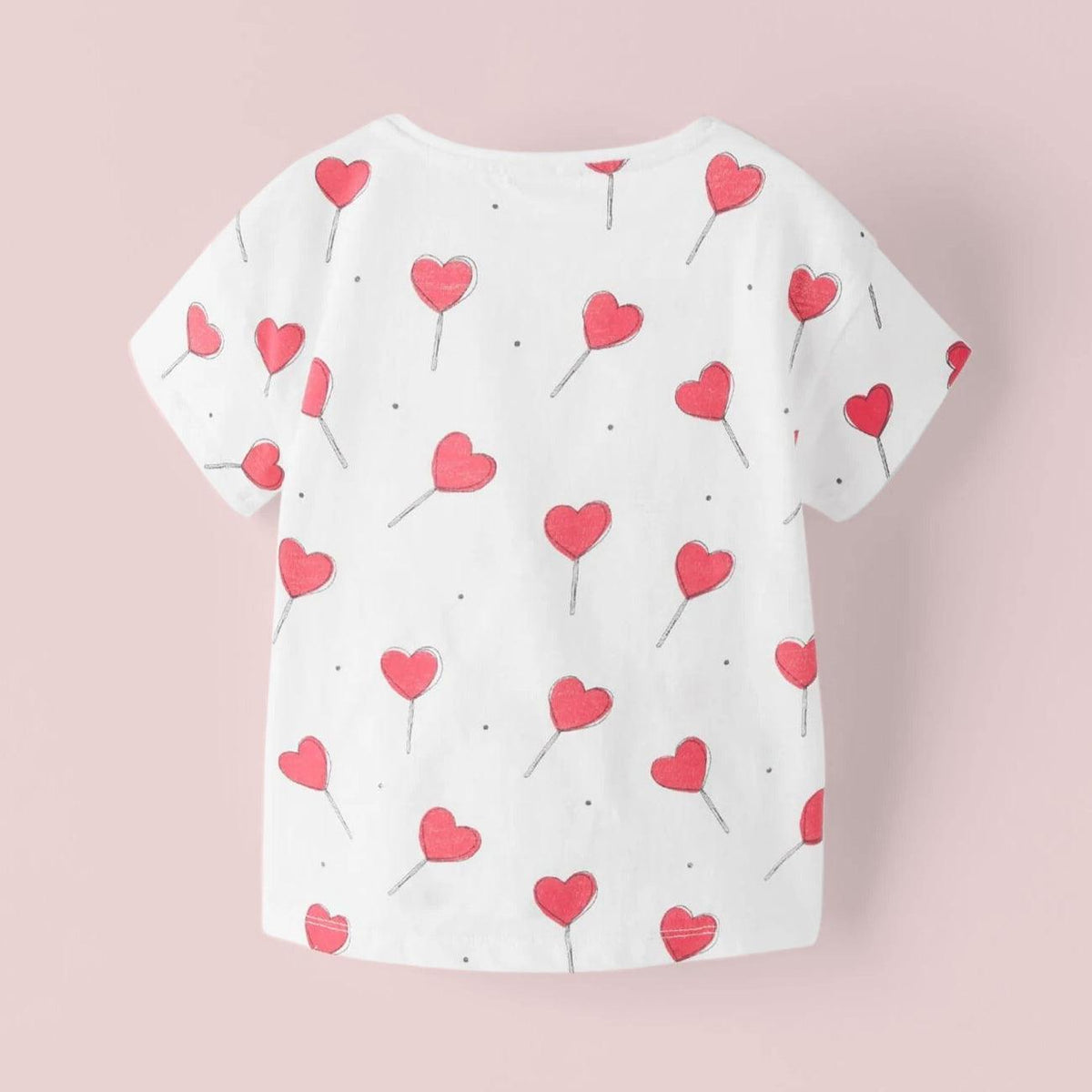 Girls Premium Quality Heart Printed Soft Cotton T-Shirt (YO-11184) - Brands River