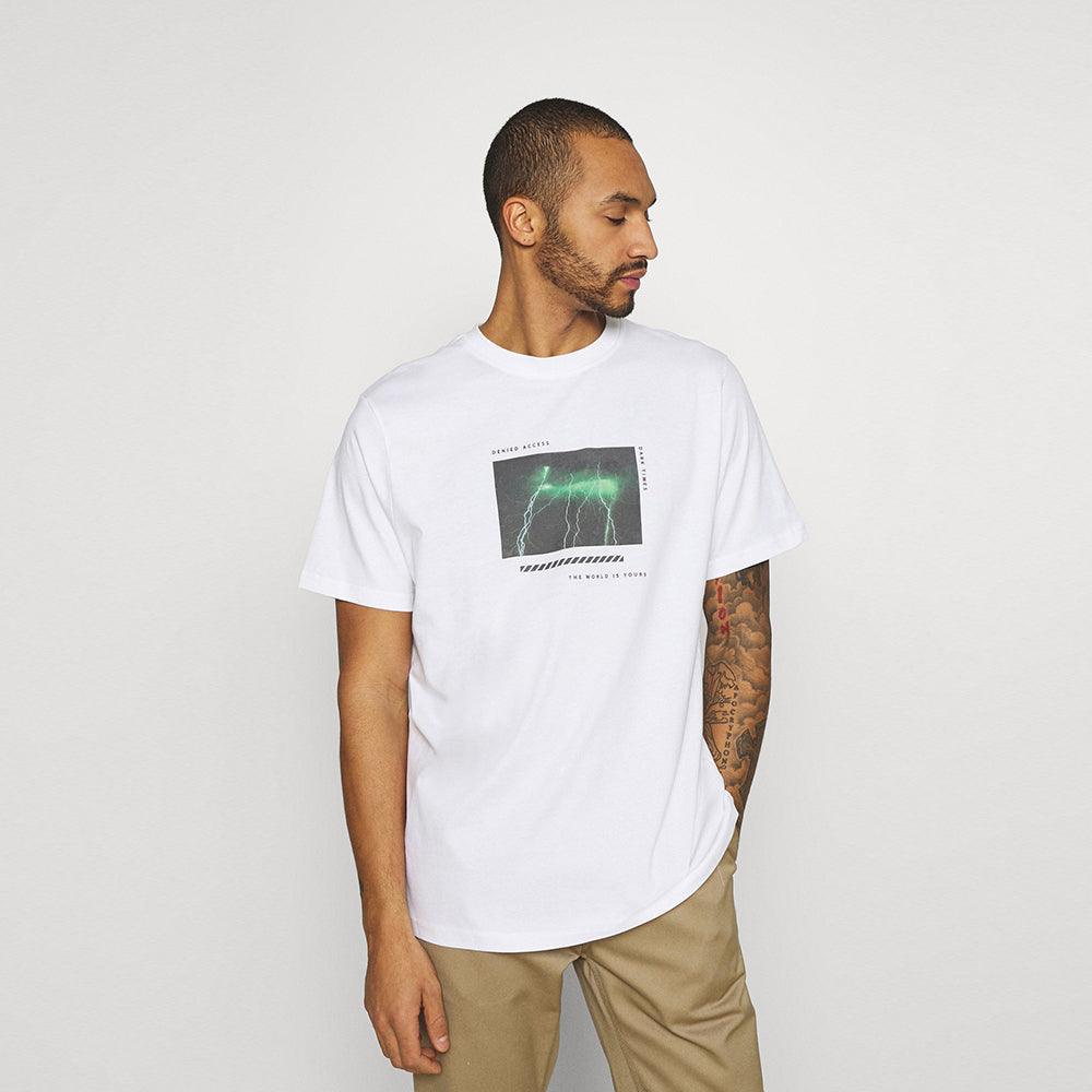 Men's Premium Quality White Printed Cotton T-Shirt (UR-11792) - Brands River
