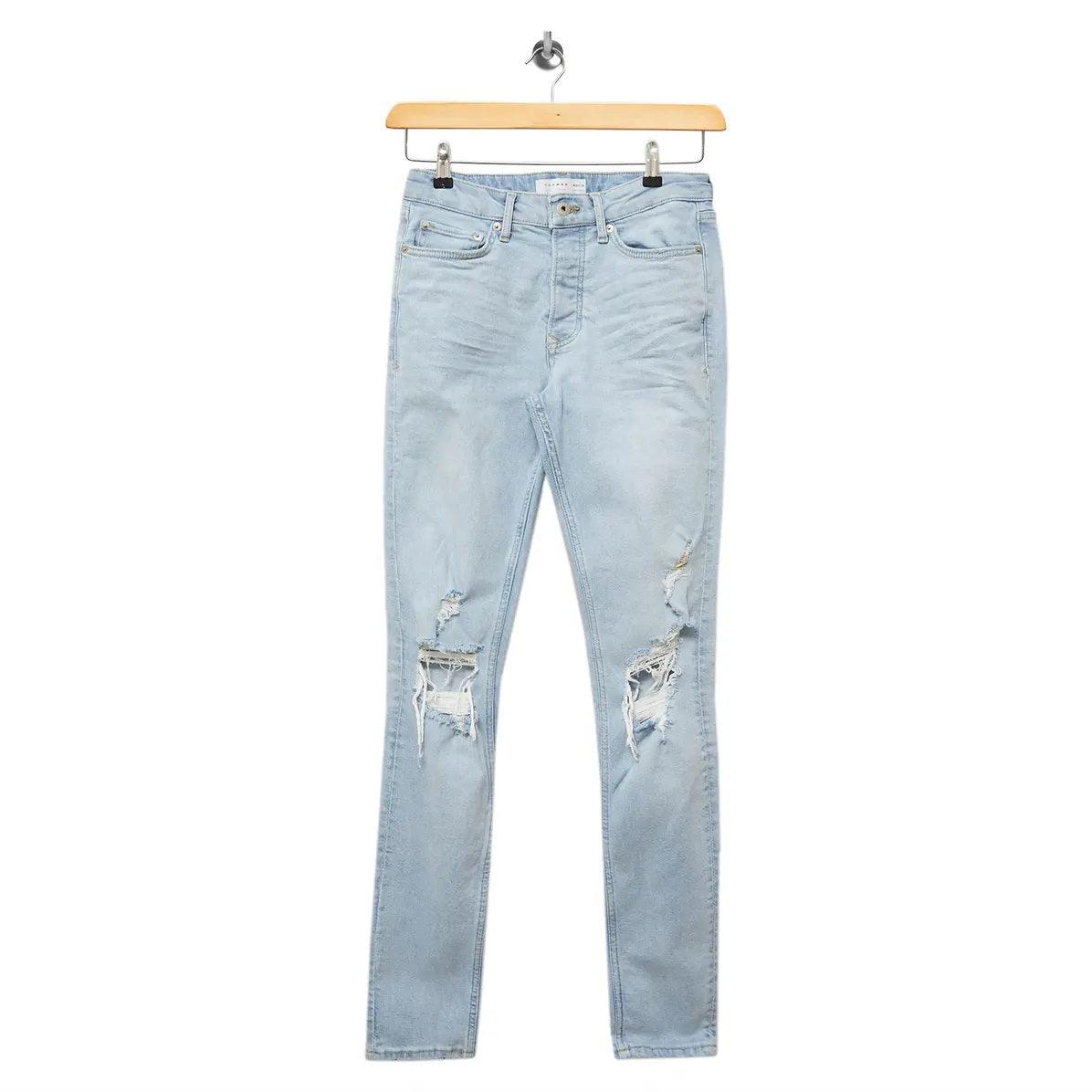 Blue Skinny Fit Ripped Stretch Jeans For Men Minor Fault (PR-11475) - Brands River