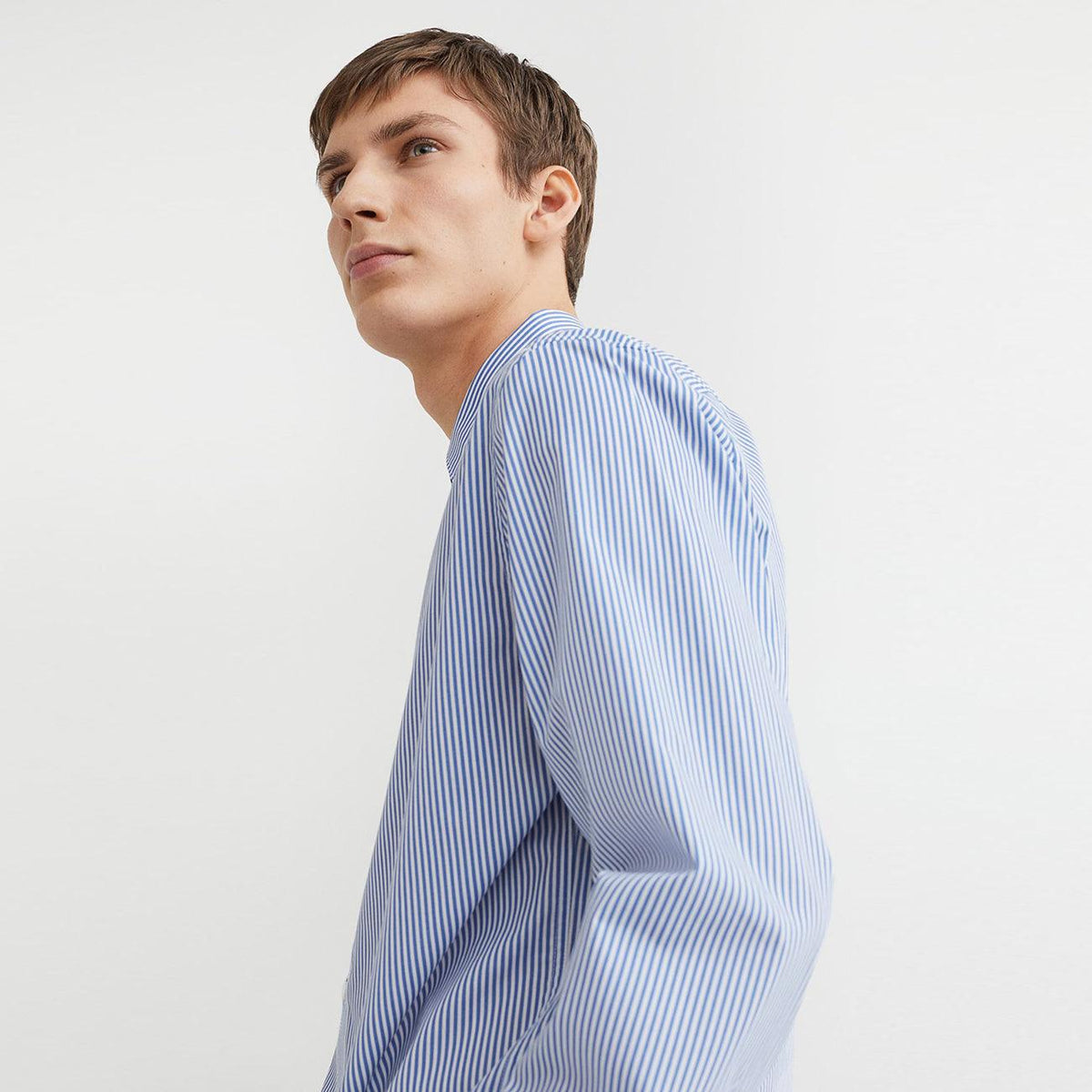 Men Premium Quality Slim Fit Blue Lining Casual Shirt (HM-120147) - Brands River